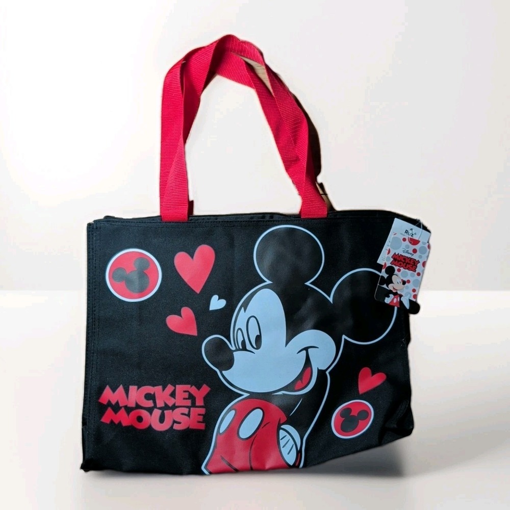 Disneyâ Mickey Mouse Canvas Zippered Shoulder Beach Shopping 14" Bag NEW
